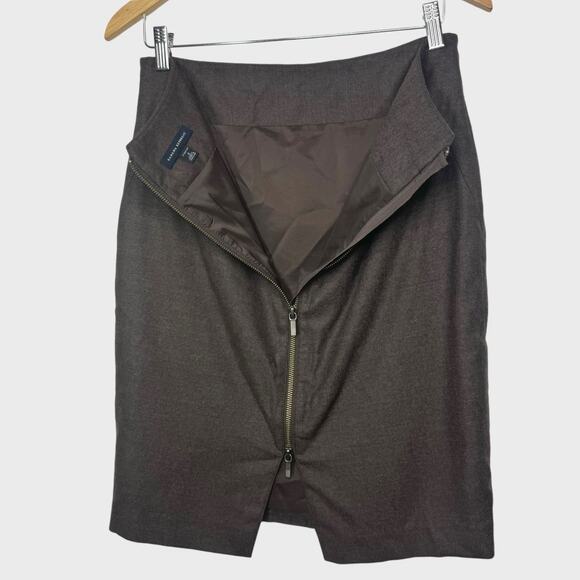 Banana Republic Pencil Skirt I Size 8 I Brown Wool Twill Dark Academia Corpcore - Picture 5 of 6